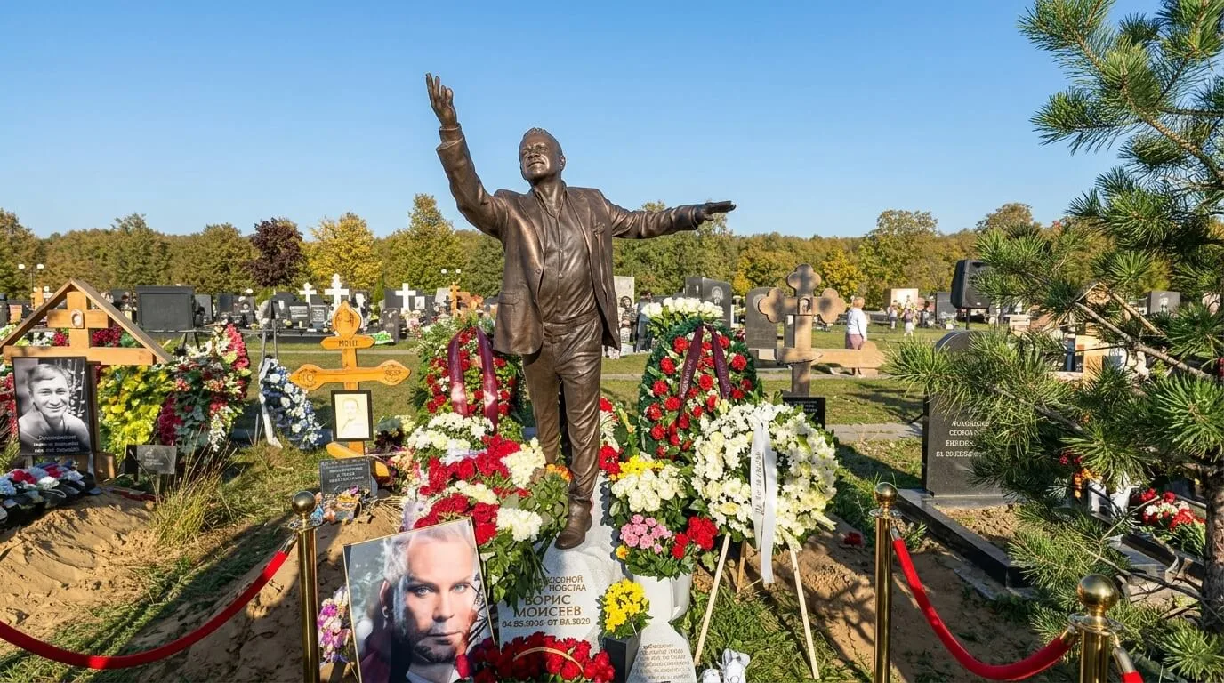 Могила Бориса Моисеева на Троекуровском кладбище