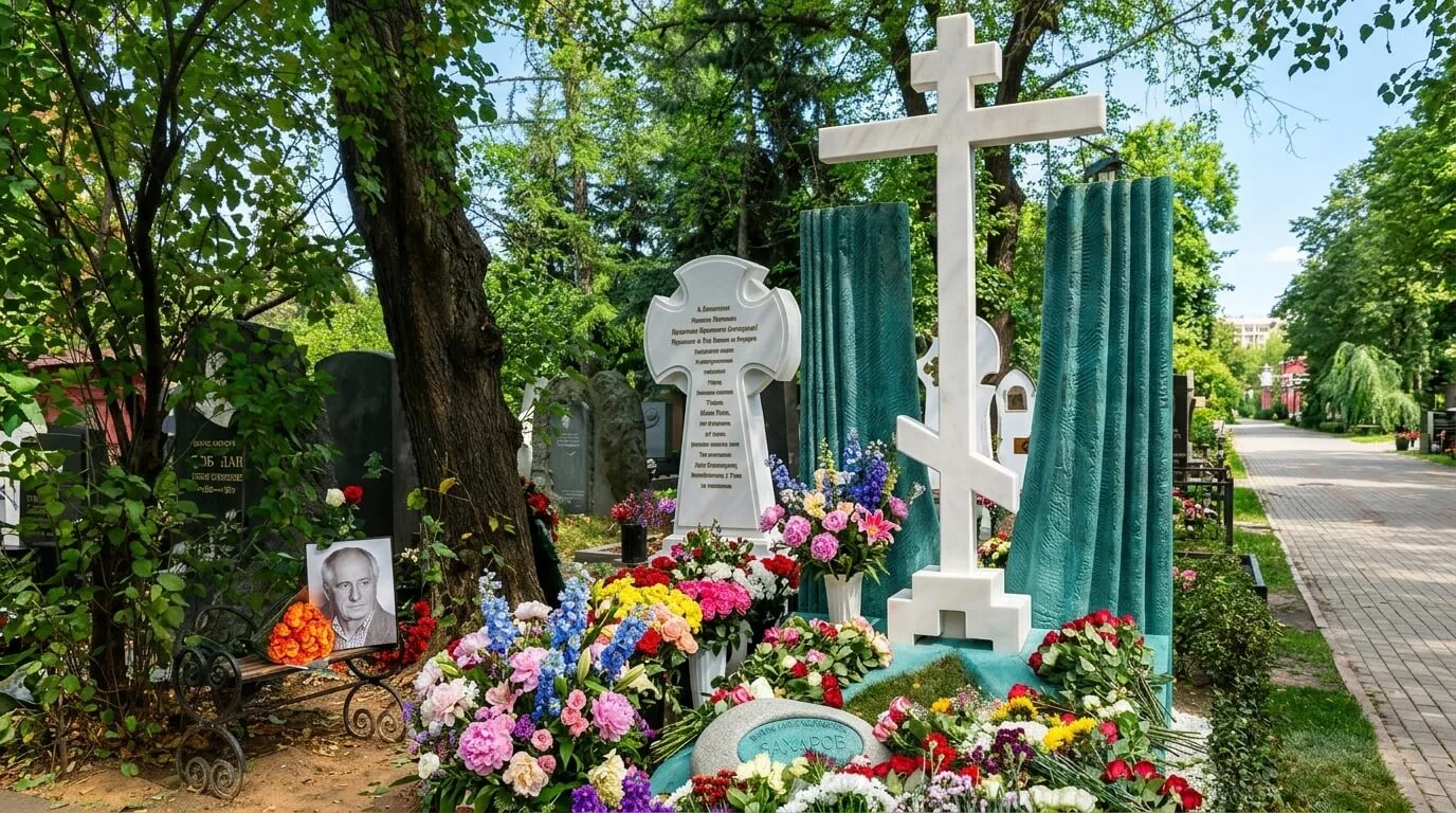 Могила Марка Захарова на Новодевичьем кладбище