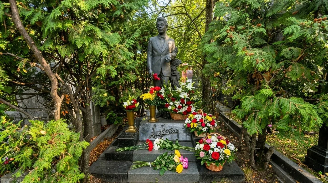 Могила Аркадия Райкина на Новодевичьем кладбище