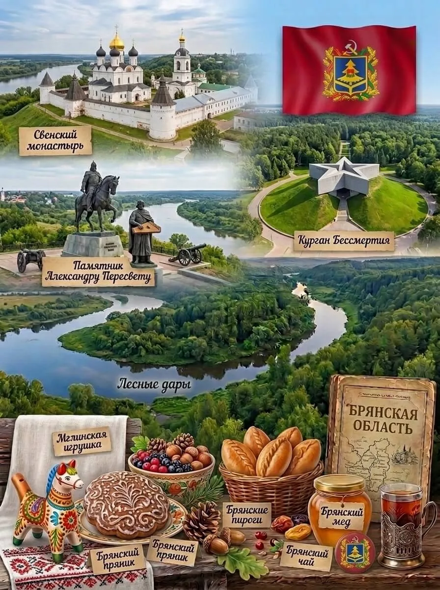 Брянская область — Субъект Российской Федерации на границе с Украиной и Белоруссией, Центральный федеральный округ, административный центр — Брянск