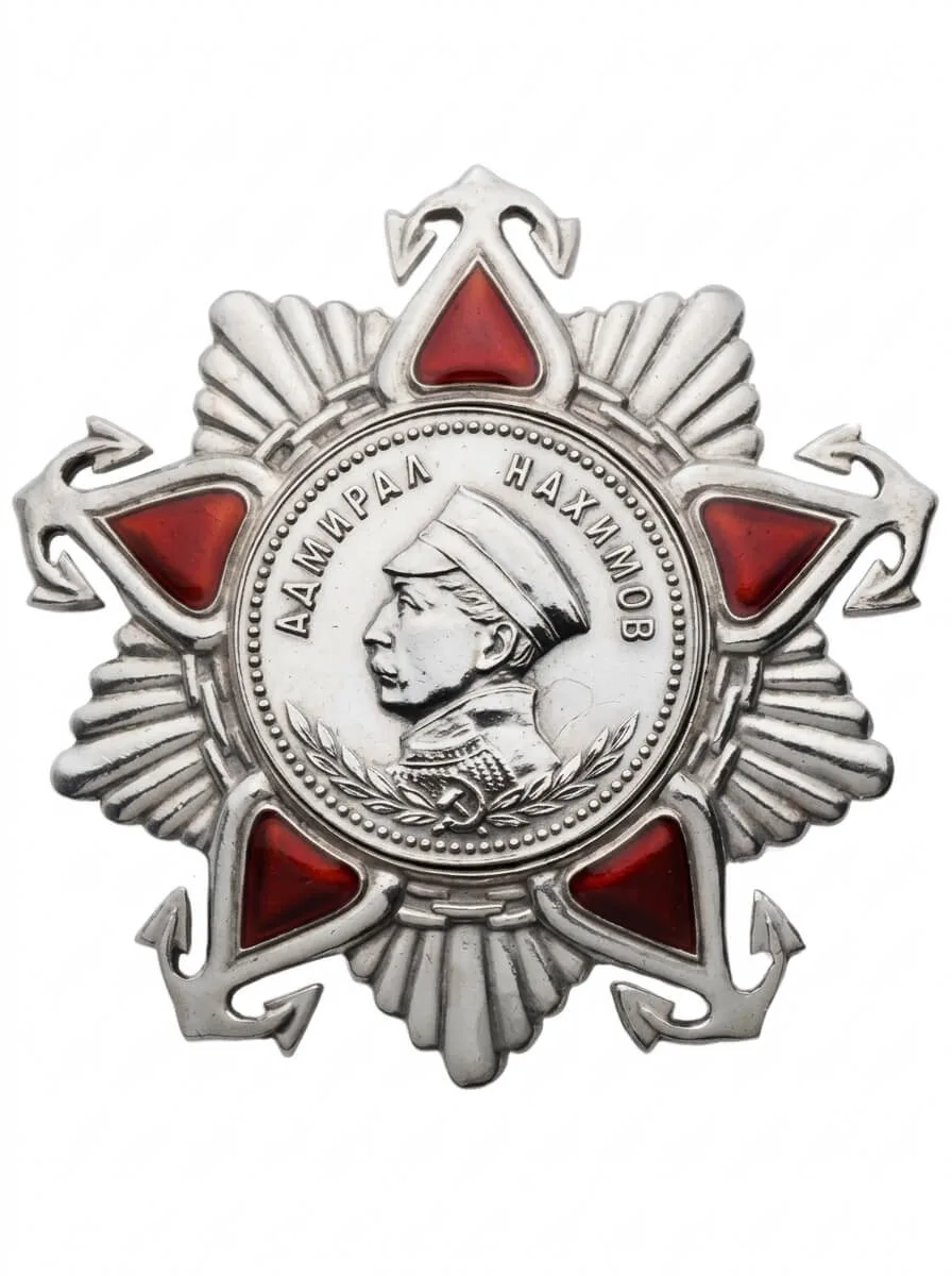 Орден Нахимова II степени СССР, 1944–1991 годы: серебряный знак из двух частей